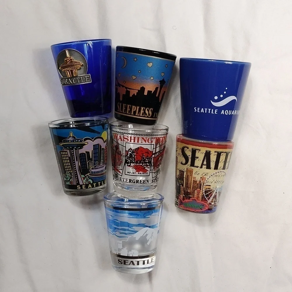 Washington State shot glasses- 7 in total